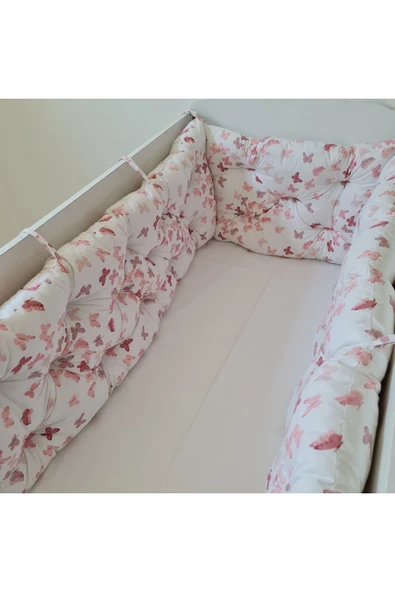 80x130 Beşik Uyumlu 4 Parça Beşik Kenar Koruma Takımı – %100 Pamuk – Yıkanabilir - 3