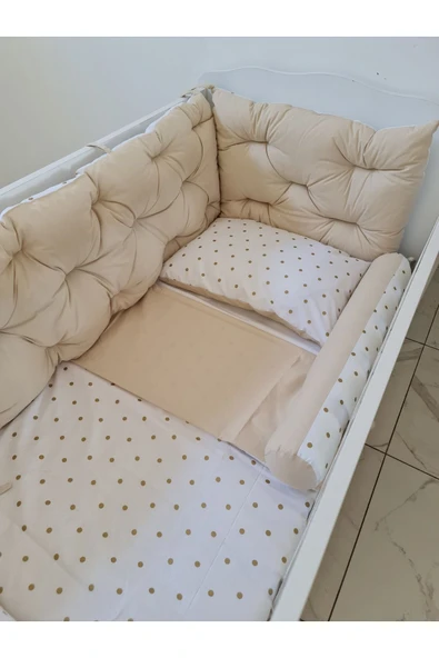 80x130 Beşik Uyumlu 4 Parça Beşik Kenar Koruma Takımı – %100 Pamuk – Yıkanabilir - 2