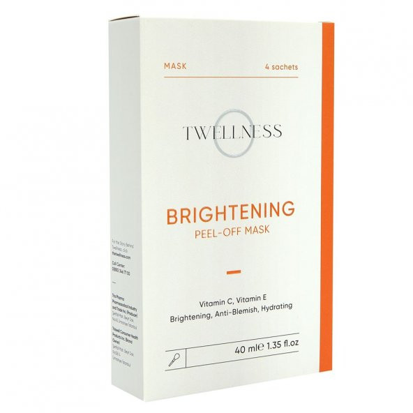 Twellness - 4 Adet C Vitamini Aydınlatıcı Soyulabilir Maske(10 ml*4)