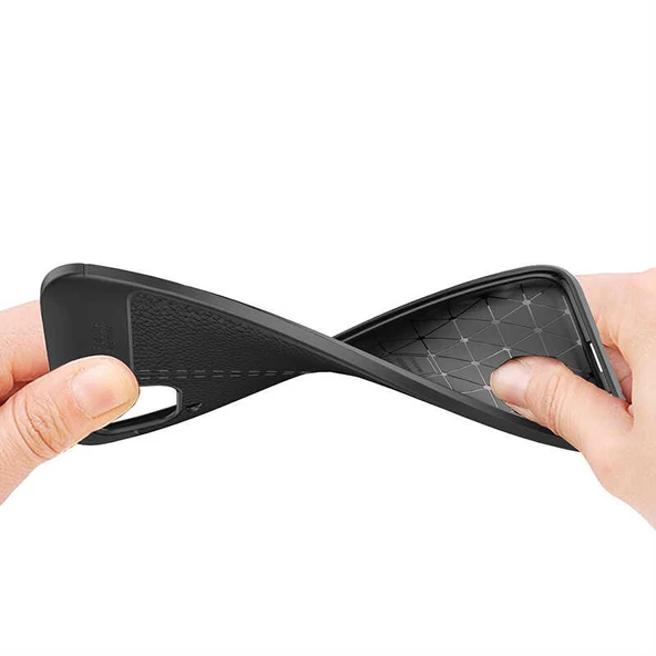 Huawei P40 Lite Uyumlu Kamera Korumalı Deri Görünümlü Silikon Kılıf - 9