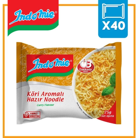 İndomie Köri Aromalı Hazır Noodle 75g 40 adet