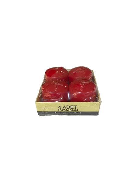 MUM TAKOZ 4*4 CM 4LÜ KIRMIZI RENK - 2