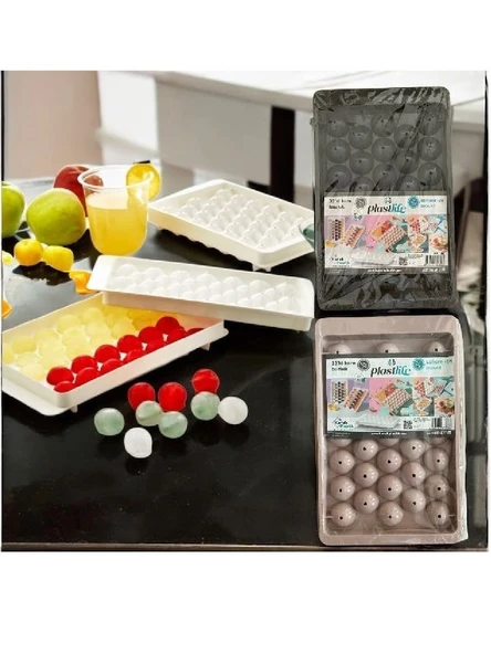 33 Lü Kapaklı Küre Buz Kalıbı Yuvarlak Buz Kalıbı Küre Buzluk - 2