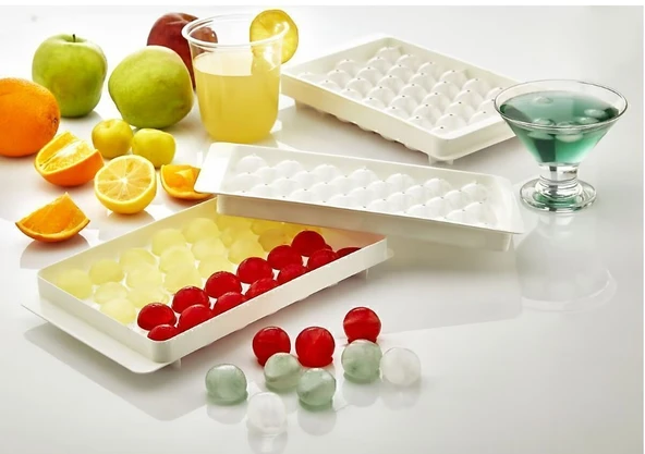 33 Lü Kapaklı Küre Buz Kalıbı Yuvarlak Buz Kalıbı Küre Buzluk