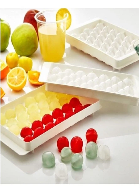 33 Lü Kapaklı Küre Buz Kalıbı Yuvarlak Buz Kalıbı Küre Buzluk - 3