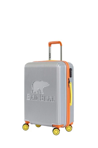 Bad Bear Logo Suitcase 23.01.80.002G Gri Orta Boy Tekerlekli ABS Valiz 64 Lt. - 1