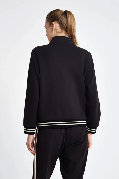 Lescon 24NTBV002120-633 Siyah Kadın Fermuarlı Sweatshirt - 3