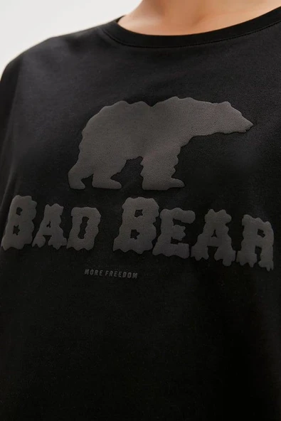 Bad Bear Holly 24.03.07.009S Siyah Baskılı Kadın Tişört - 2