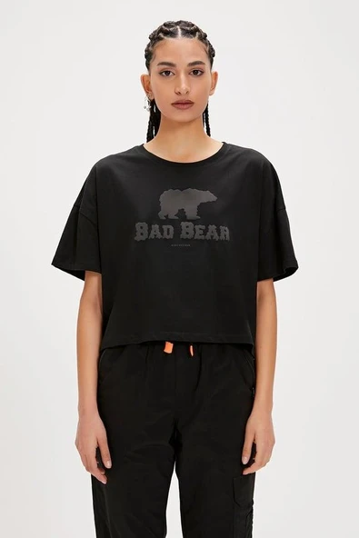 Bad Bear Holly 24.03.07.009S Siyah Baskılı Kadın Tişört - 5