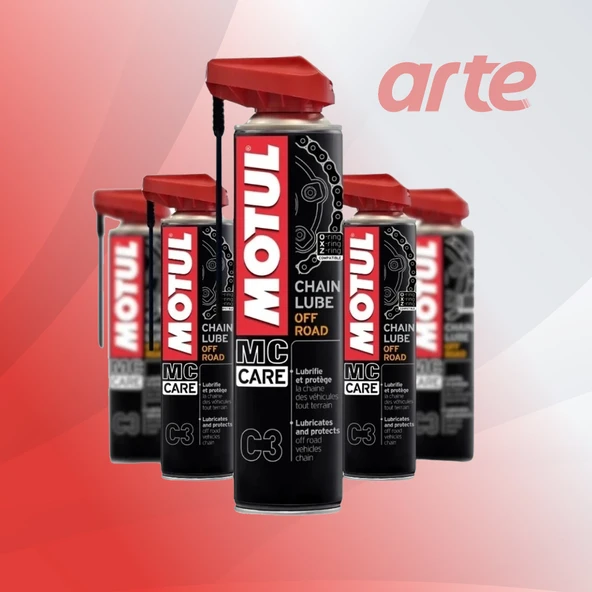 Motul C3 Off-Road Zincir Yağı 400 ml + C1 Zincir Temizleyici 400 ml | 2’li Zincir Bakım Seti | - 2