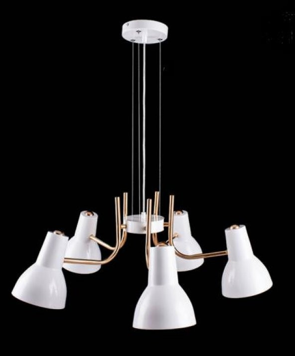 Fibanni 12035-5  Beyaz-Gold Modern Sarkıt Avize