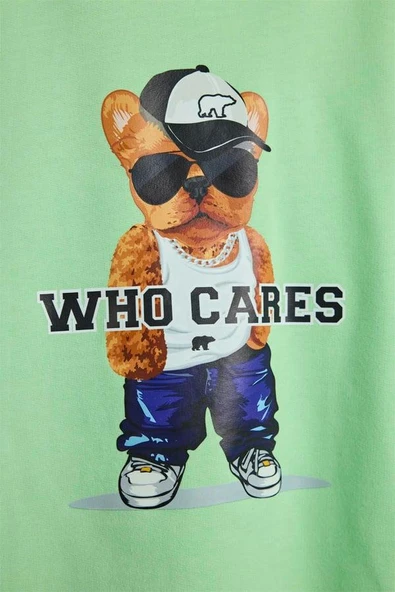 Bad Bear Mood 24.06.12.001Y Yeşil Çocuk Baskılı Hoodie Sweatshirt - 3
