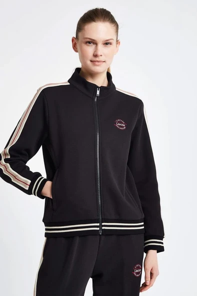 Lescon 24NTBV002120-633 Siyah Kadın Fermuarlı Sweatshirt - 1