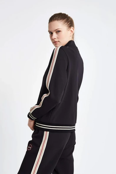 Lescon 24NTBV002120-633 Siyah Kadın Fermuarlı Sweatshirt - 4