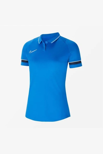 Nike W Academy 21 Polo CV2673-463 Mavi Kadın Polo Yaka Tişört - 1