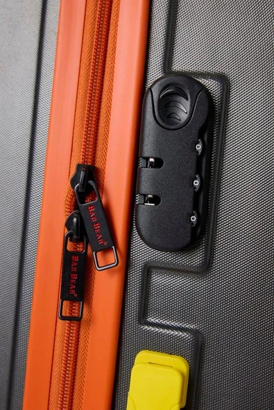 Bad Bear Logo Suitcase 23.01.80.001KG Koyu Gri Büyük Boy Tekerlekli ABS Valiz 95 Lt. - Resim 10