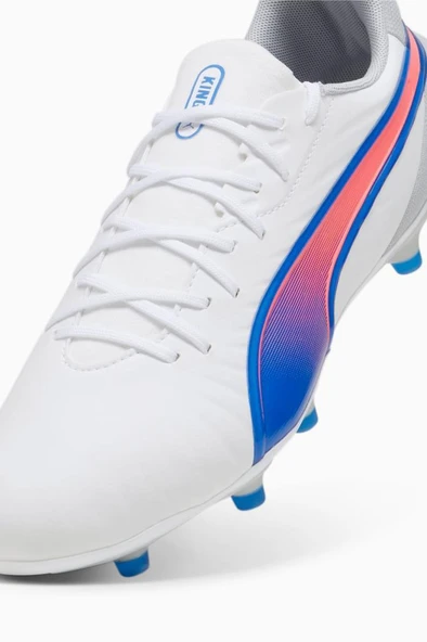 Puma King Match FG/AG 107863_02 Beyaz & Mavi & Kırmızı Futbol Kramponu - 7