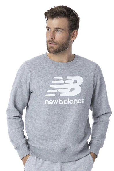 New Balance Lifestyle MNC1105-AG Gri Erkek Sweatshirt - 1