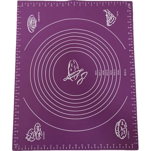 Mucit Home  Silikon Hamur Açma Matı Büyük Boy Mor Renk