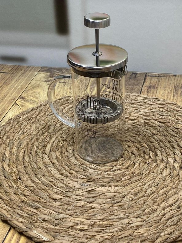 Hometarz French Press Cam Çay Kahve Bitki Demliği 350 ml Gümüş - 3