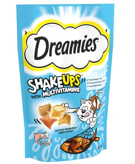 Dreamies Shake Ups Deniz Ürünlü Somon ve Karidesli Kedi Ödülü 55 Gr 6 ’lı Kedi Ödül Maması