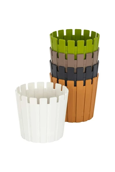 Akasya 33 Çit Model Pastel Saksı 16 Litre 33cm Plastik Drenaj Izgaralı Bitki Çiçek Saksısı - 2
