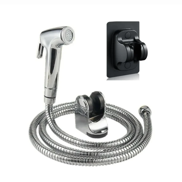 Mucit Home  Krom Tabancalı Taharetmatik Musluk Seti Spiral Hortumlu - 3