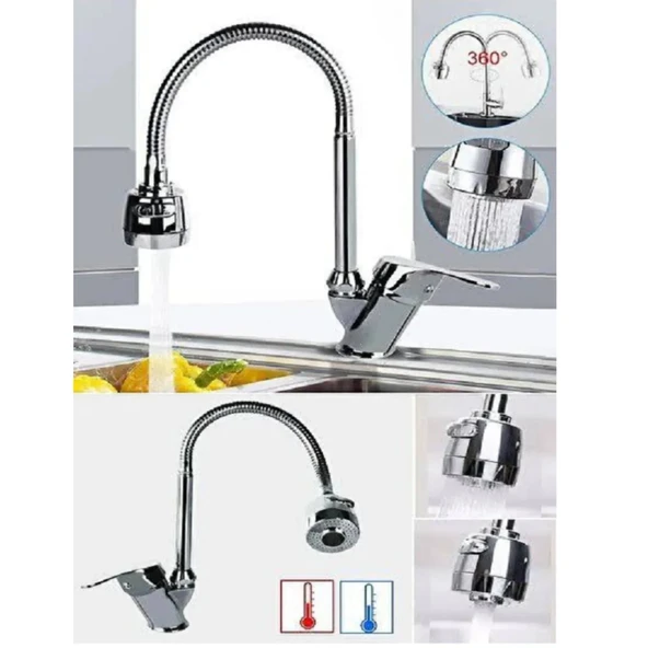 Mucit Home  2 Fonksiyonlu Oynar Borulu Mutfak Musluk Aparatı