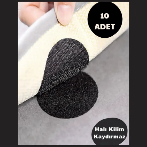 Mucit Home  Halı Kilim Koltuk Örtüsü Kaydırmaz Sabitleyici Cırt Yıkanabilir Kendinden Yapışkanlı Ped 10 ADET ürün görseli