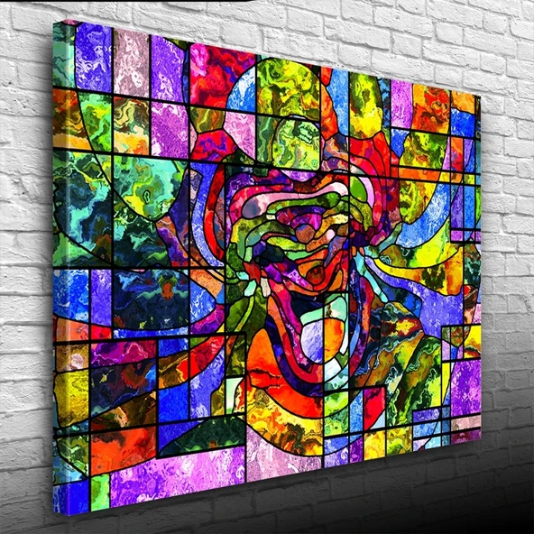 Renklerin Dansı Soyut Çalışma Kanvas Tablo 50 x 70 - 3