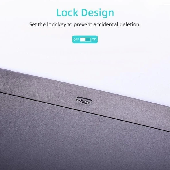 T12 Mavi Writing Tablet Lcd 12 Inç Dijital Kalemli Çizim Yazı Tahtası - 8