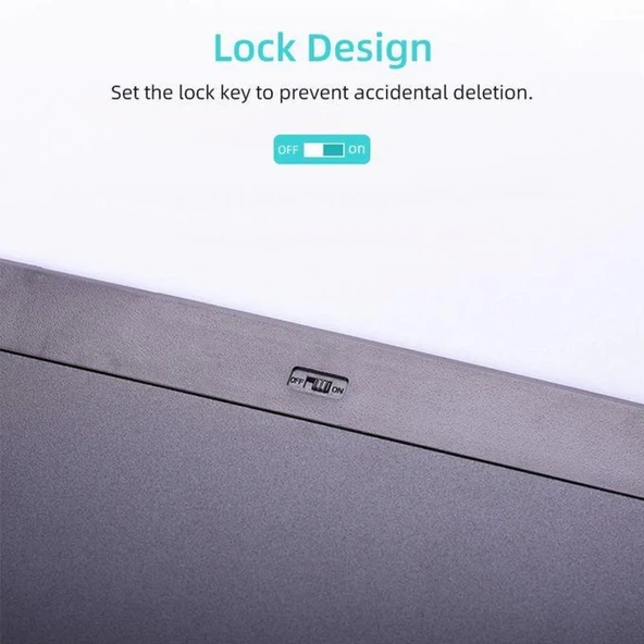 T12 Mavi Writing Tablet Lcd 12 Inç Dijital Kalemli Çizim Yazı Tahtası - 3