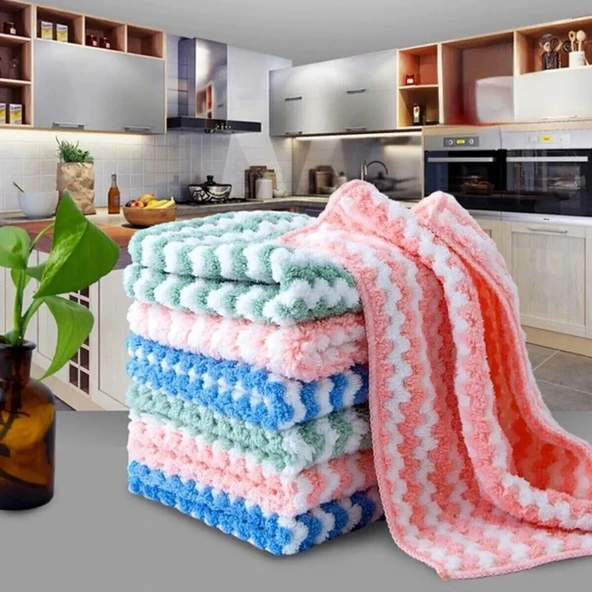Mucit Home  3 adet Mikrofiber Yumuşak Dokulu 30*30 Cm Mutfak Bezi Leke Tutmaz Koku Yapmaz