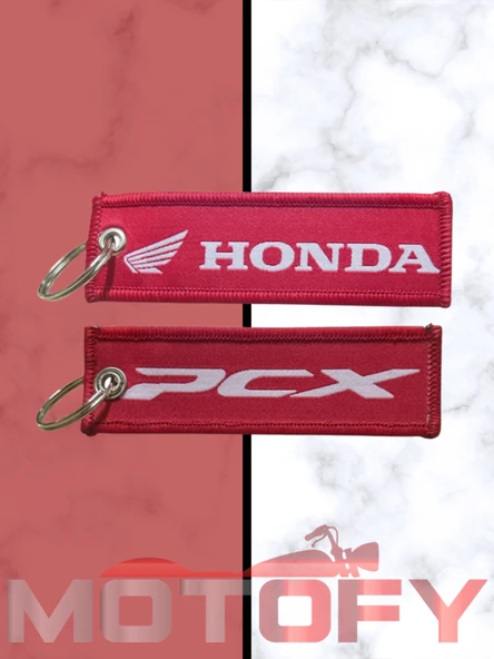 HONDA PCX ÖRME KUMAŞ DOKUMA ANAHTARLIK KIRMIZI ürün görseli