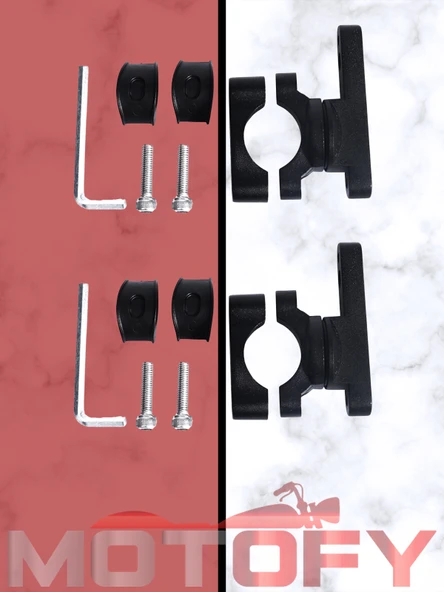 MOTOSİKLET SİS FARI MONTAJ APARATI TAKIMI ALÜMİNYUM - Resim 3