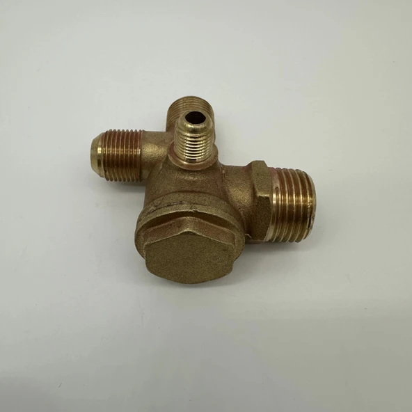Sessiz Yağsız Kompresör Çekvalfi Çift Girişli 1/2 - 3/8 - M10x1 - 5