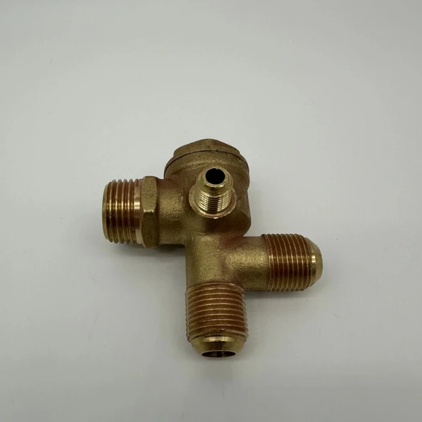 Sessiz Yağsız Kompresör Çekvalfi Çift Girişli 1/2 - 3/8 - M10x1 - 7