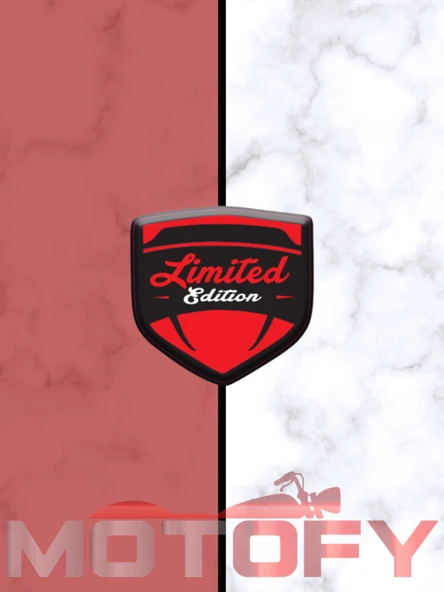 LİMİTED EDİTİON 3D KABARTMALI SİPERLİK CAMI STİCKER KIRMIZI ürün görseli