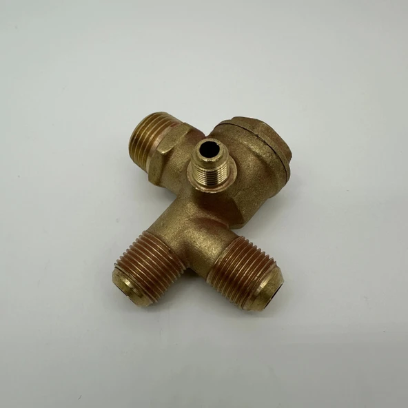 Sessiz Yağsız Kompresör Çekvalfi Çift Girişli 1/2 - 3/8 - M10x1 - 3
