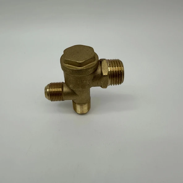 Sessiz Yağsız Kompresör Çekvalfi Çift Girişli 1/2 - 3/8 - M10x1 - 6
