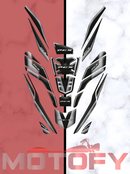 HONDA PCX 125 2021 2024 TANK PAD SETİ KARBON DETAYLI NARDO GRİ ürün görseli