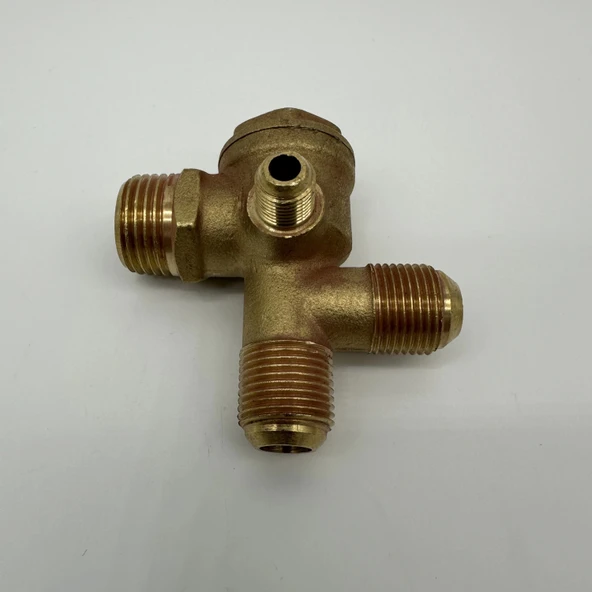 Sessiz Yağsız Kompresör Çekvalfi Çift Girişli 1/2 - 3/8 - M10x1 - 4