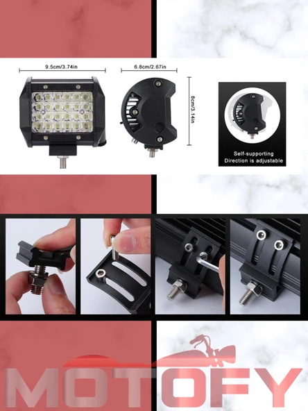 PANTHER 72W OFF ROAD MOTOSİKLET SİS FARI TAKIMI - Resim 2