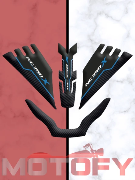 HONDA NC750X 2021-2024 UYUMLU TANK PAD SET MAVİ KARBON ürün görseli