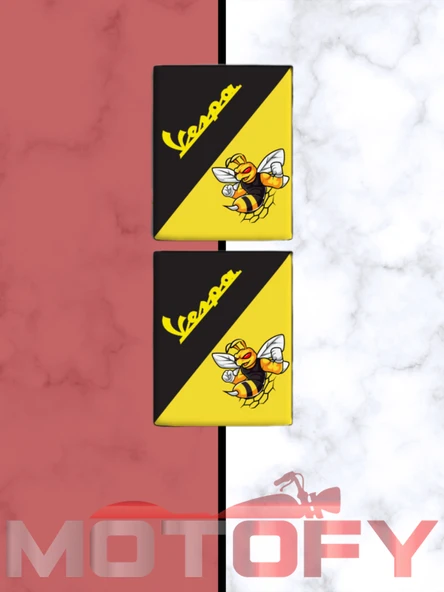 VESPA 3D DAMLA LOGO 2 Lİ STİCKER SARI