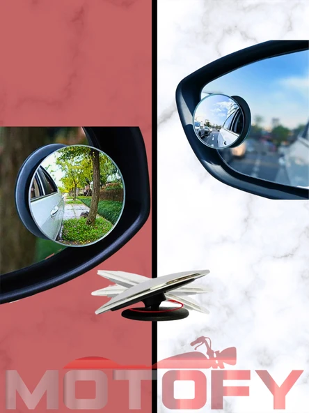 UNİVERSAL MOTOSİKLET OTOMOBİL DİKİZ AYNASI İÇİN KÖR NOKTA AYNASI TAKIMI - 1