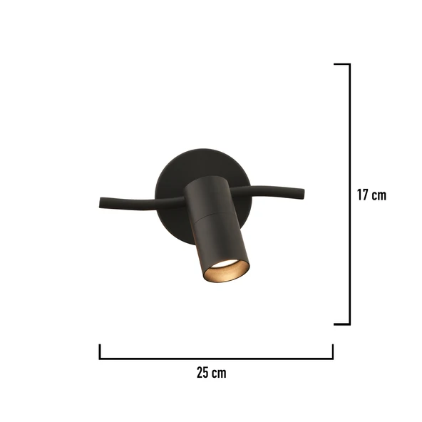 Apliqa Dusan Siyah Tekli Modern Duvar Lambası Spot Aplik - Resim 5