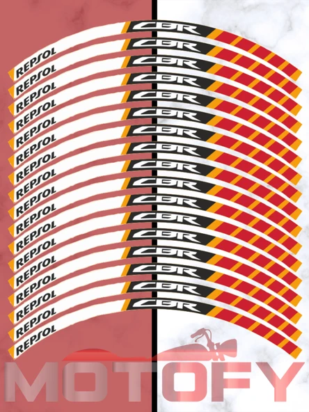 HONDA CBR UYUMLU JANT ŞERİDİ TURUNCU KIRMIZI REPSOL ürün görseli
