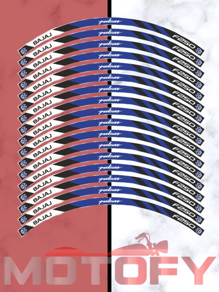 BAJAJ PULSAR F250 UYUMLU JANT ŞERİDİ MAVİ SİYAH ürün görseli