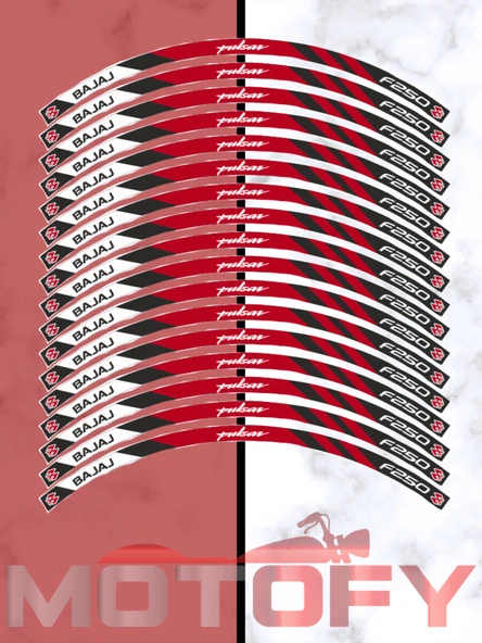 BAJAJ PULSAR F250 UYUMLU JANT ŞERİDİ KIRMIZI SİYAH ürün görseli